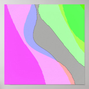 Abstract 703 - Retro Groovy Pink And Green Poster