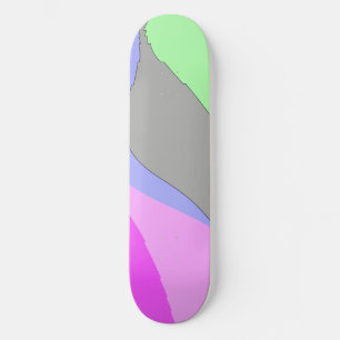 Abstract 703 - Retro Groovy Pink And Green Skateboard