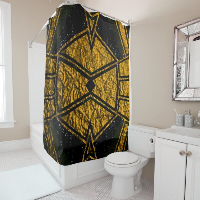 Abstract #715 shower curtain (In Situ)