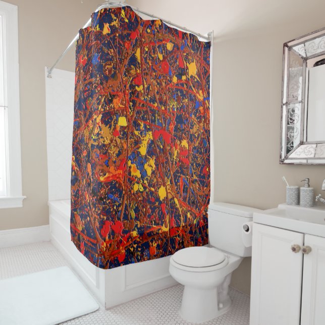 Abstract #725 shower curtain (In Situ)