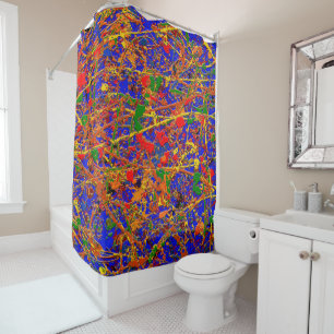 Abstract #741 shower curtain