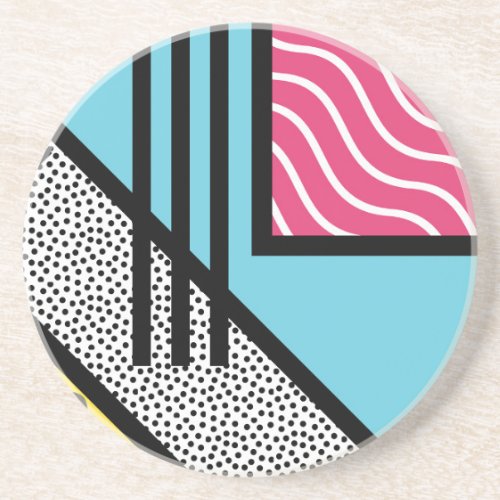 Abstract 80s Memphis Pattern Coaster