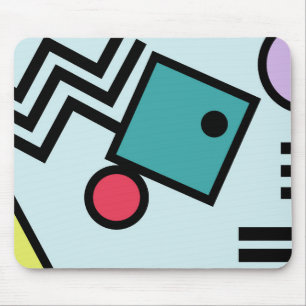 Abstract 80s memphis pop art style graphics mouse mat