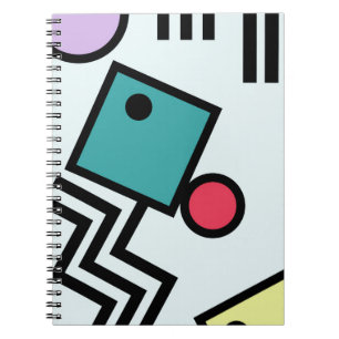 Abstract 80s memphis pop art style graphics notebook