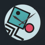 Abstract 80s memphis pop art style graphics round clock<br><div class="desc">Abstract colourful 80s memphis pop art style graphics illustration</div>