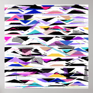 Abstract 80s Vibrant Vector Vibes Poster