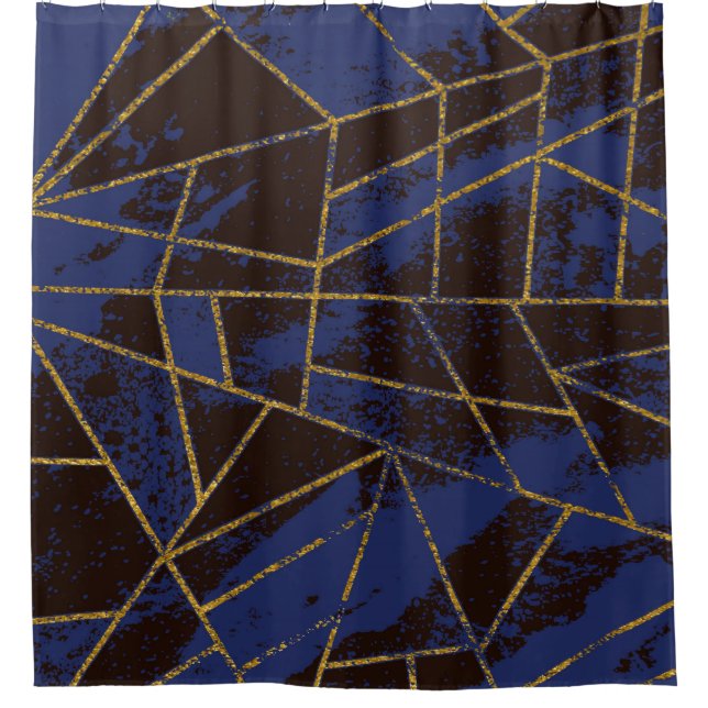 Abstract #941 Blue Shower Curtain (Front)