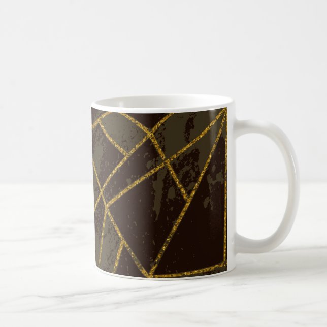 Abstract #941 Brown Coffee Mug (Right)