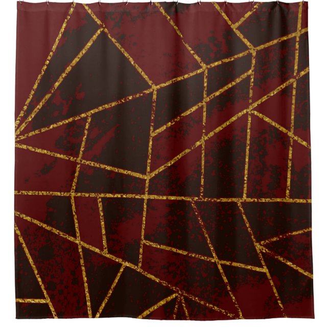 Abstract #943 Red Shower Curtain (Front)