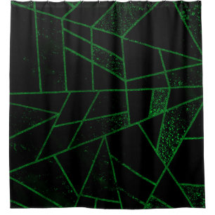 Abstract #948 Green Shower Curtain