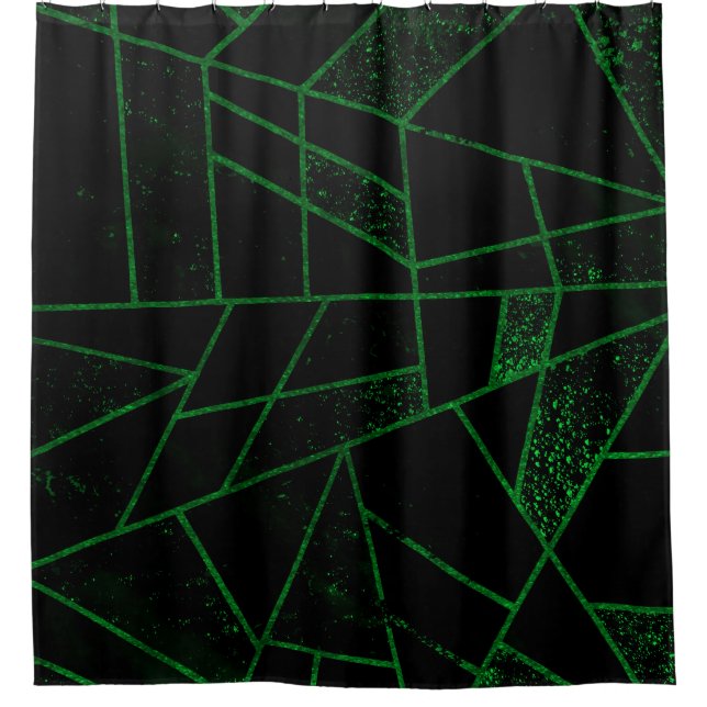 Abstract #948 Green Shower Curtain (Front)