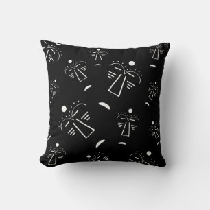 Abstract Aboriginal tribal mask Cushion