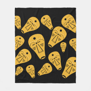 Abstract Aboriginal tribal mask Fleece Blanket