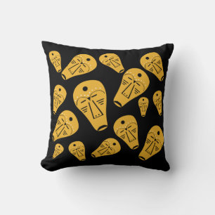 Abstract Aboriginal tribal tattoo mask  Cushion