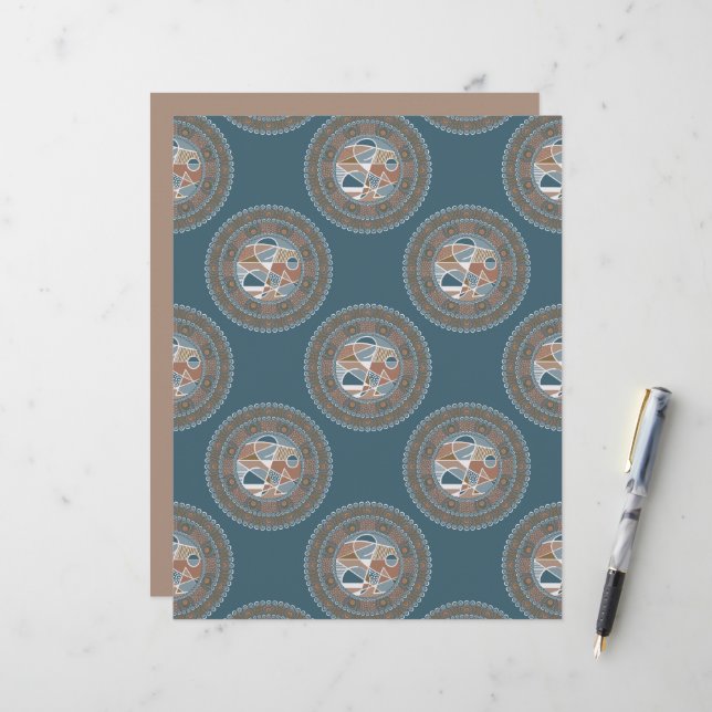 Abstract Accent Ornate Polka Dot Mandala Scrapbook (Front/Back In Situ)