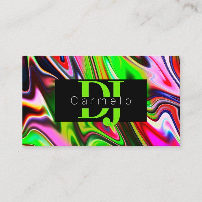 Abstract Acid DJ  Music Producer Business Card (Front)