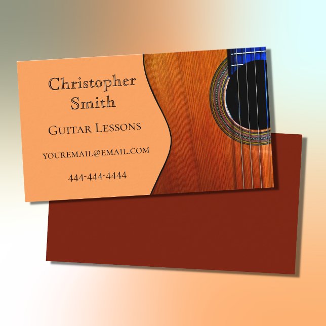 Abstract Acoustic Guitar Lessons Business Card (Creator Uploaded)