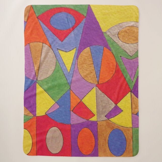 Abstract Acrylic 1 Sherpa Blanket (Front)