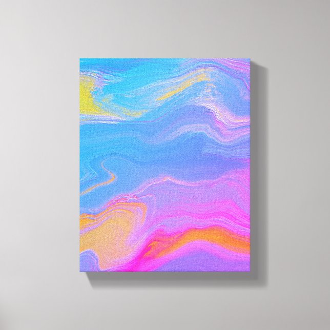 Abstract Acrylic Flow - Summer Breezes Canvas Print (Front)