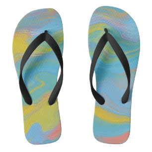 Abstract Acrylic Flow - Summer Breezes Flip Flops