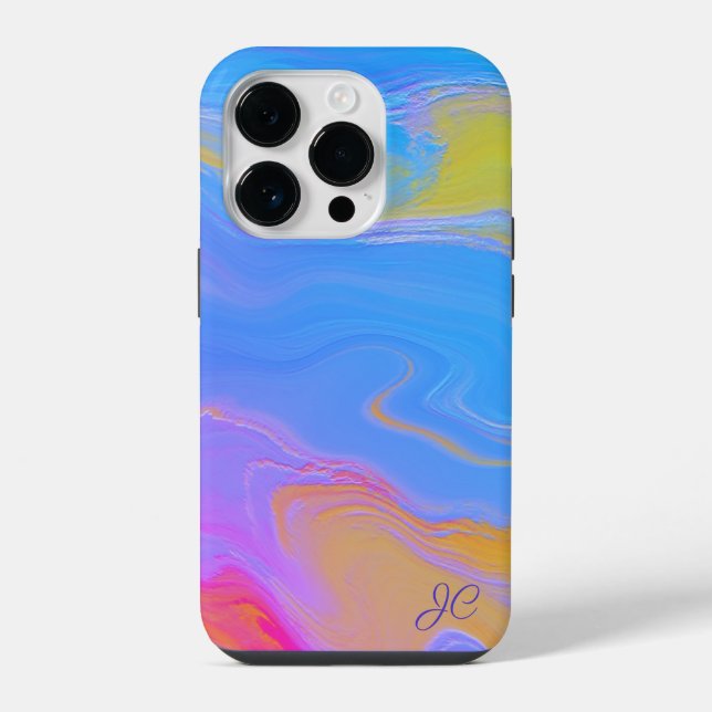 Abstract Acrylic Flow - Summer Breezes iPhone Case (Back)