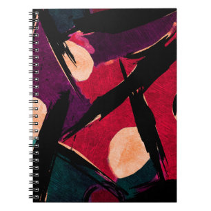 Abstract acrylic modern painting fragment. Colorfu Notebook