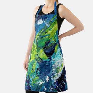Abstract Acrylic Paint in Blue Apron