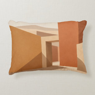 Abstract Adobe Desert Geometry Decorative Cushion