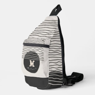 Abstract aesthetic minimal Monogram Modern  Sling Bag