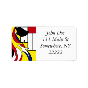 Abstract Afghan Hound Label