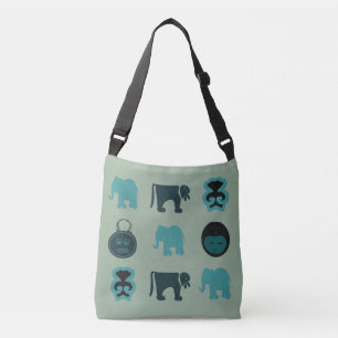 Abstract African animals and symbol art Crossbody Bag
