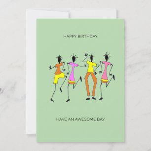 Abstract African Art Awesome Party Time Birthday Card