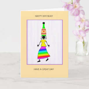 Abstract, African Art Cute and Elegant Birthday Card