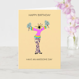 Abstract African Art Happiness Birthday  Card