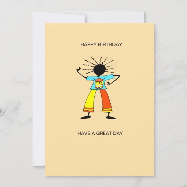 Abstract, African Art Master Drummer Birthday Card (Front)