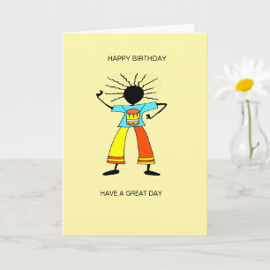 Abstract, African Art Master Drummer Birthday Card