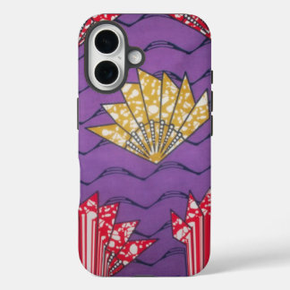 Abstract African Art: Purple Passion Waves. iPhone 16 Case