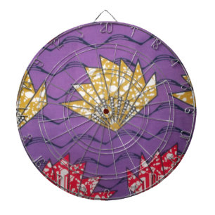Abstract African Art: Purple Passion Waves Dartboard