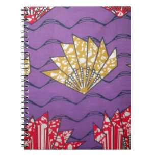 Abstract African Art: Purple Passion Waves Notebook