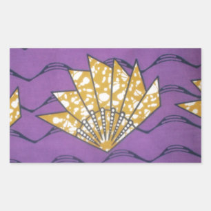 Abstract African Art: Purple Passion Waves Rectangular Sticker