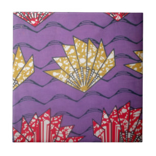 Abstract African Art: Purple Passion Waves Tile