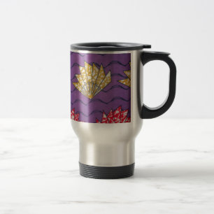 Abstract African Art: Purple Passion Waves Travel Mug