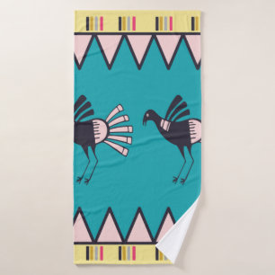 Abstract african art style design. Hand drawn trib Bath Towel