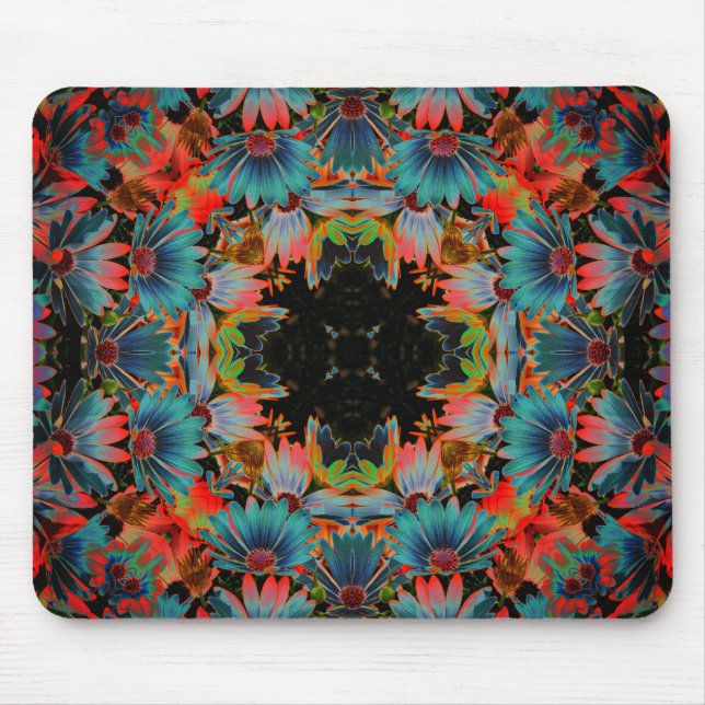 Abstract African Daisies Floral Art Mouse Mat (Front)