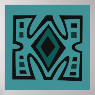 Abstract African geometric tribal pattern Poster