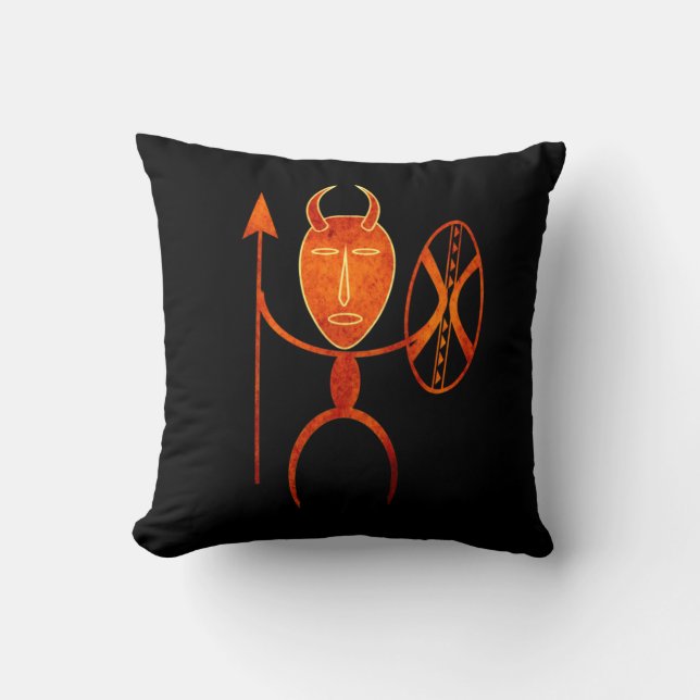 Abstract African primitive silhouette art Cushion (Front)