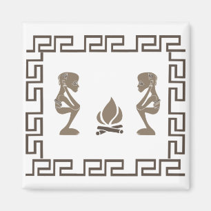 Abstract African primitive tribal scene  Magnet