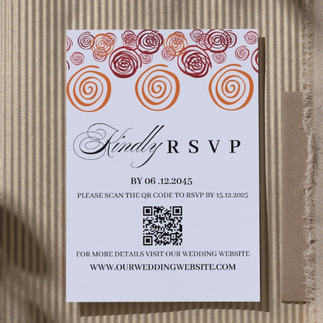 Abstract African Shape QR Code Wedding RSVP Card (Creator Uploaded)