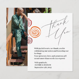 Abstract African Shape Wedding Thank You Card
