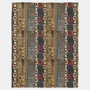 Abstract African Style Mud Cloth Design Fleece Blanket